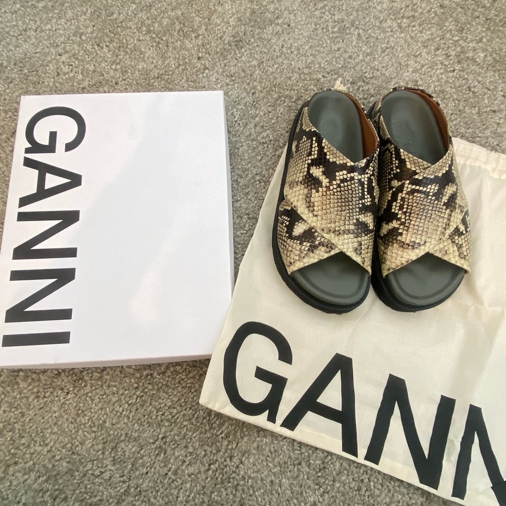 Ganni Faux Snake Sandal